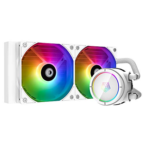 ID-COOLING ZOOMFLOW 240X Snow CPU Water Cooler 5V Addressable RGB AIO Cooler 240mm CPU Liquid Cooler 2X120mm RGB Fan, Intel 115X/1200/2066, AMD AM4