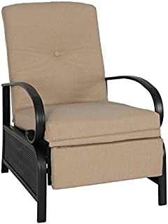 Patio Tree Outdoor Recliner Chair Automatic Adjustable Patio Lounge Chair with Cushion (Beige)