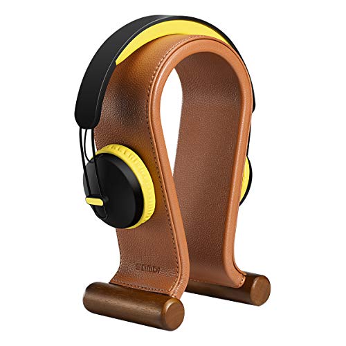 SAMDI Leather Headphone Stand Headset Stand Headphone Holder Universal Gaming Headset Holder - Saddle Brown