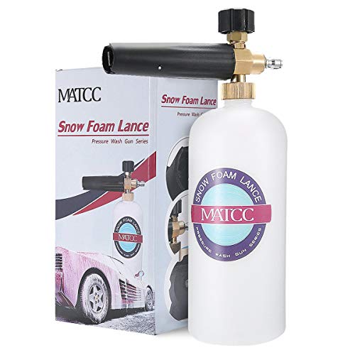 MATCC Adjustable Foam Cannon I Liter Bottle Snow Foam Lance Fit 1/4