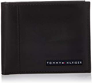 Tommy Hilfiger Men's Leather Wallet  Slim Bifold with 6 Credit Card Pockets and Removable ID Window, Brown/Brown, One Size