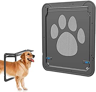 Companet Pet Screen Door Sliding Screen Dogs Door with Magnetic Flap Automatic Lockable Dog Screen Gate for Small/Medium Dog and Cat- S