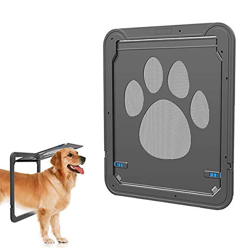 Companet Pet Screen Door Sliding Screen Dogs Door with Magnetic Flap Automatic Lockable Dog Screen Gate for Small/Medium Dog and Cat- S