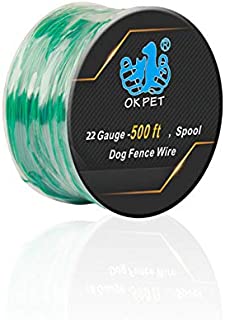 OKPET Professional Electric Dog Fence Wire, 22 Gauge 500 Feet Spool Dog Fence Wire, Solid Core Heavy Duty Direct Ground Burial Rated Perimeter Wire, for Any Wired Underground Dog Fence