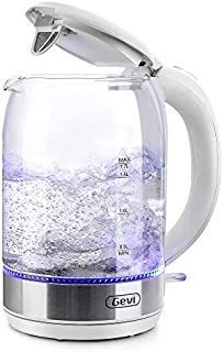 Gevi Electric Kettle, 1.7L Glass Tea Kettle - Water Boiler with LED Light, Glass Kettle Electric (BPA Free) with Fast Boiling, Auto Shut-off & Boil-dry Protection - 1500W Cordless Electric Kettle