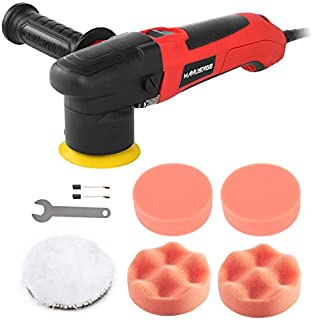 MANUSAGE 3-Inch Dual Action Car Polisher,2.5Amp Variable Speed Buffer Polisher Sander,Detachable Handle,4 Foam & 1 Wool Pads for Home Appliance Polishing,Car Sanding,Waxing,Sealing Glaze