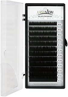 LASHVIEW Ellipse Eyelash Extensions 0.15mm D Curl 8-15mm Mix Flat Eyelash Extension Light Lashes Individual Eyelashes Black Mink False Lashes Mink Lashes Extensions Salon Use