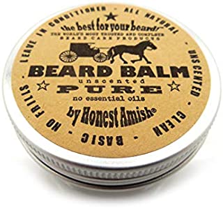 Honest Amish - PURE - Fragrance Free Beard Balm - All Natural - 2 Ounce