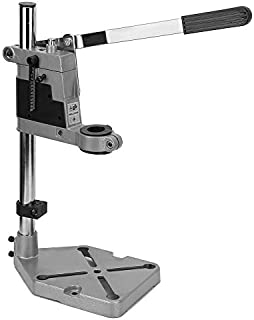 Drill Press Stand, for Drilling Collet Workshop,Single Hole Aluminum Base, Drilling Depth Up to 60mm, Adjustable, Quality Aluminum, Keep Drill Stable, for Shop or Home Use