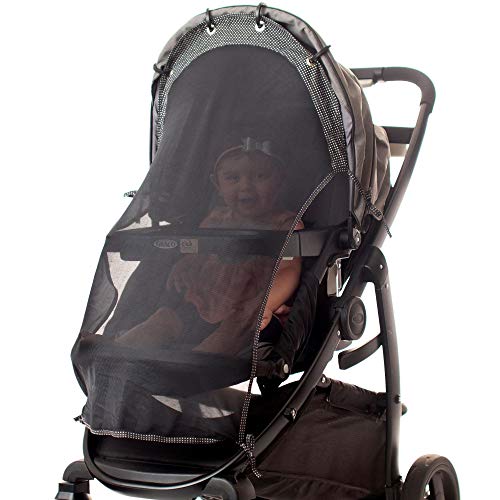 Sun Shade for Strollers (Long). Universal Adjustable SPF 30+ Sunshade with See Through. Your Baby Will See The World and Will Be Protected. by IntiMom