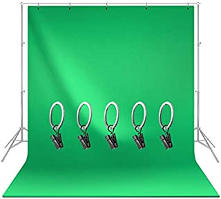 LS LIMO STUDIO LIMOSTUDIO, Green Screen Backdrop Muslin Chromakey Background with Ring Clip for Photography Video Studio, AGG1338 (Green, 6 x 9 ft.)