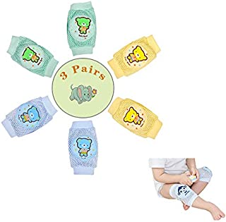 Baby Knee Pads for Crawling, Breathable Kneepads for Boy Girl 3 Pairs Bear