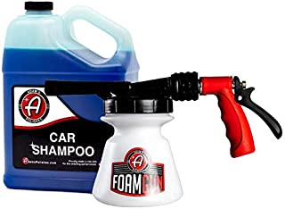 Adams Standard Foam Gun & Car Shampoo - Car Wash & Car Cleaning Auto Detailing Kit | Soap Shampoo & Garden Hose for Thick Suds | No Pressure Washer Required | Car Wax Tool Supplies