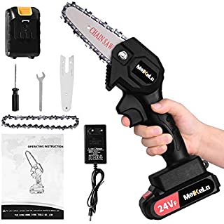 ACUMSTE Mini Handheld Chainsaw, 4 inch Pruning Shears Cordless Electric Chainsaw for Cutting Branches, Wood Garden, Bonsai Trunk, and Firewood, Black