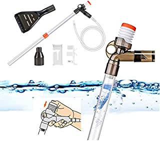 5 in1 Aquarium Gravel Cleaner Water Changer Glass Scraper Fish Tank Sand Wash Pump Kit with Air-Pressing Button and Adjustable Water Flow Controller Clamp for Fish Tank Gravel-Cleaning