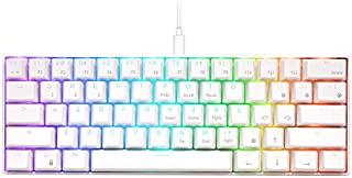 RK ROYAL KLUDGE RK61 Wired 60% Mechanical Gaming Keyboard RGB Backlit Ultra-Compact Brown Switch White