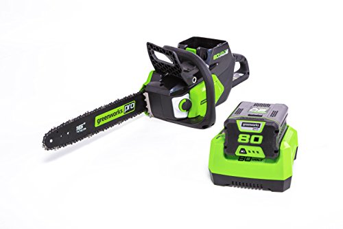 Greenworks PRO 80V 16 inch Brushless Chainsaw with 2Ah Battery and Charger Included CS80L211