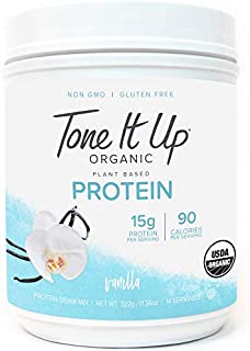 Tone It Up Plant Based Vanilla Protein Powder - Organic Pea Protein for Women - Sugar Free, Gluten Free, Dairy Free and Kosher - 15g of Protein x 14 Servings - .71 lbs