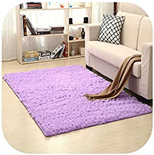 Purple Carpet Dyeing Plush Soft Carpets Area Rug Bedroom Anti-Slip Floor Mats-Light purple-100x200cm