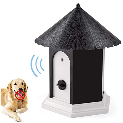 Outdoor Bark Control Device, Ultrasonic Stop Barking Device, Sonic Bark Deterrents Dog Silencer Bark Box for Small Medium Large Dogs in Birdhouse Shape