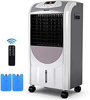 COSTWAY Evaporative Cooler and Heater, Portable Air Cooler with Fan & Humidifier Bladeless Quiet Electric Fan w/Remote Control for Indoor Home Office Dorms (29-Inch)
