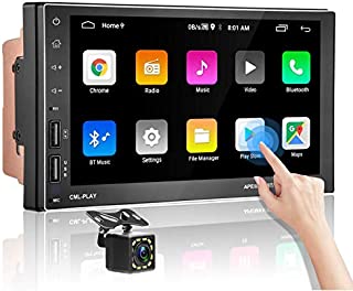 Double Din Android 9.1 Car Stereo Support Split Screen Bluetooth GPS 7 HD Touch Screen Car Radio Audio with Backup Camera Car Multimedia WiFi FM Radio Dual USB Port Phone Mirror Link