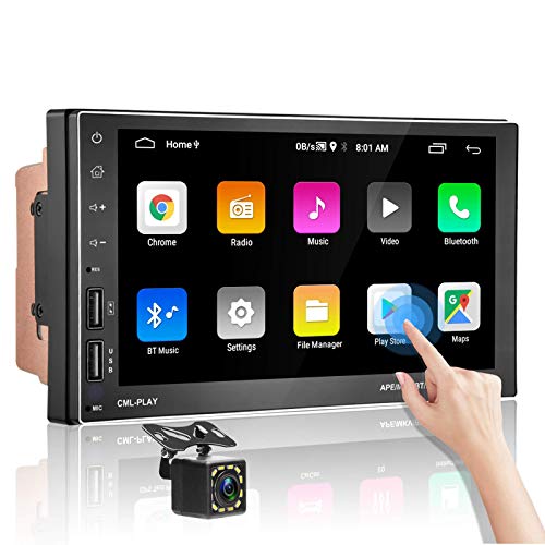 Double Din Android 9.1 Car Stereo Support Split Screen Bluetooth GPS 7 HD Touch Screen Car Radio Audio with Backup Camera Car Multimedia WiFi FM Radio Dual USB Port Phone Mirror Link