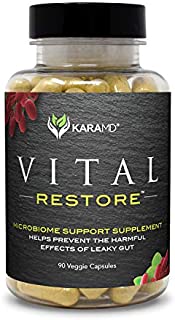 KaraMD Vital Restore | Doctor Formulated Leaky Gut Repair | Gastric & Intestinal Health | Total Restore of Probiotic Enzymes, Energy, Gut Lining | Natural Digestive Supplement, 90 Capsules