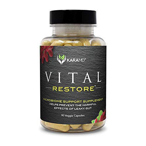 KaraMD Vital Restore | Doctor Formulated Leaky Gut Repair | Gastric & Intestinal Health | Total Restore of Probiotic Enzymes, Energy, Gut Lining | Natural Digestive Supplement, 90 Capsules