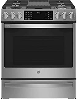 GE Profile PGS930YPFS 30 Smart Slide-In Gas Range with 5 Sealed Burners, 5.6 Cu. Ft. True Convection Oven, ADA Compliant, and Star-K Certified: Fingerprint Resistant Stainless Steel