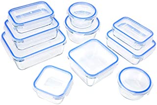 Amazon Basics Glass Locking Lids Food Storage Containers, 20-Piece Set