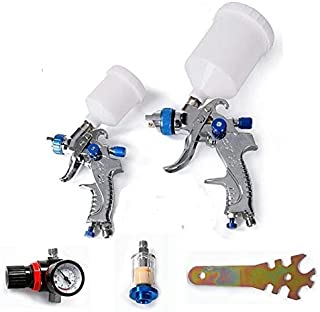 HVLP Spray Gun Set - Sprayguns with 0.8mm 1.4mm Fluid Tip, Spray Base-Coats, Clear-coa