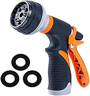 Garden Hose Nozzle | Hose Spray Nozzle | Water Hose Nozzle Sprayer | Heavy Duty 8 Adjustable Watering Patterns, Slip and Shock Resistant for Watering Plants, Cleaning, Car Wash and Showering Pets