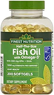 Finest Nutrition Half-The-Size Fish Oil 1200 mg Softgels 200.0 ea x 2 Pack