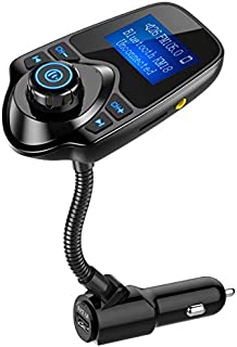 Nulaxy Wireless In-Car Bluetooth FM Transmitter Radio Adapter Car Kit W 1.44 Inch Display Supports TF/SD Card and USB Car Charger for All Smartphones Audio Players