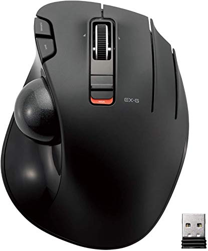 ELECOM 2.4GHz Wireless Thumb-Operated Trackball Mouse, 6-Button Function with Smooth Tracking, Precision Optical Gaming Sensor Mouse (M-XT2DRBK)