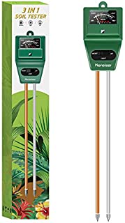 Kensizer Soil Tester, 3-in-1 Soil Moisture/Light/pH Meter, Gardening Lawn Farm Test Kit Tool, Digital Plant Probe, Water Hydrometer Sunlight Tester for Indoor Outdoor, No Battery Required