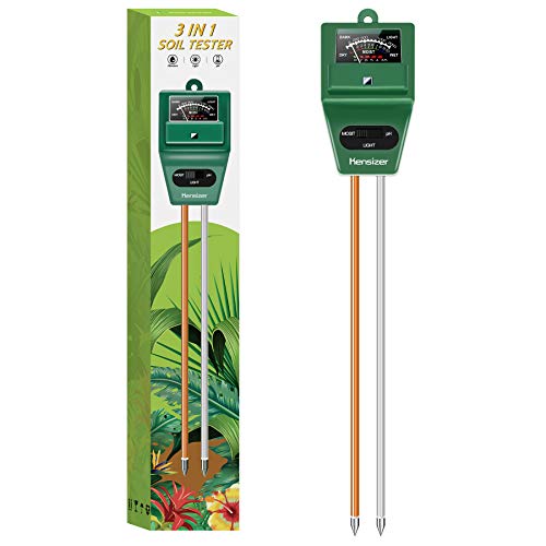 Kensizer Soil Tester, 3-in-1 Soil Moisture/Light/pH Meter, Gardening Lawn Farm Test Kit Tool, Digital Plant Probe, Water Hydrometer Sunlight Tester for Indoor Outdoor, No Battery Required