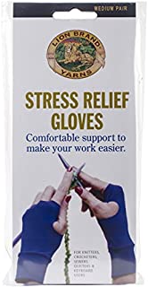 Lion Brand Yarn 400-5-1302 Stress Relief Gloves, 1-Pair, Medium