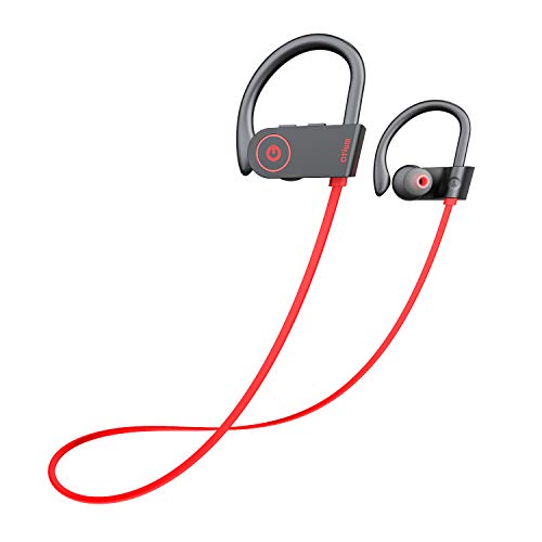 Otium Bluetooth Headphones, Best Wireless Earbuds IPX7 Waterproof Sports Earphones w/Mic HD Stereo Sweatproof in-Ear Earbuds Gym Running Workout 8 Hour Battery Noise Cancelling Headsets