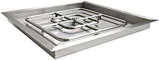 onlyfire Square Stainless Steel Drop-in Fire Pit Burner Ring and Pan Assembly, 18-Inch