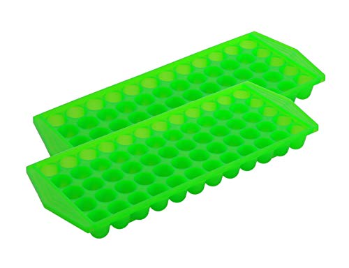 Arrow Mini Ice Cube Trays, 2pk -Easy to Use Flexible Ice Cube Trays Great for Sports Bottles, Blenders, Cocktails and More -Stackable BPA Free Ice Cube Mold with 60 Mini Cube Spaces Per Ice Tray-Green