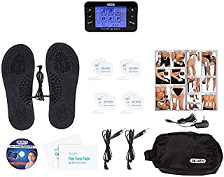 DR-HO'S ® Pain Therapy System Pro Basic Package TENS Machine Unit (Black)- 8 Small Pads, 2 Large Pads, 1 Pair of Travel Foot Therapy Pads, Travel Bag, Instructional DVD & Manual