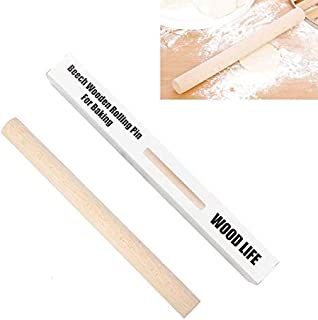 Rolling Pin  Beech Wooden Rolling Pin for Baking  for Fondant, Pie Crust, Cookie, Pastry, Clay, Dough  Smooth Dough Roller Essential Kitchen utensil 11In by 1-1/5 In Perfect Gifts for Bakers
