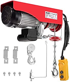 Goplus 2200 lbs Lift Electric Hoist Crane Remote Control Power System, Solid Carbon Steel Wire Overhead Crane Garage Ceiling Pulley Winch with Emergency Stop Switch