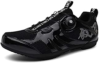 LUOBANIU Lock-Free Cycling Shoes Outdoor Bike Shoes for Indoor Cycling Commuting with Non-Slip Rubber Sole (888 Black 45)