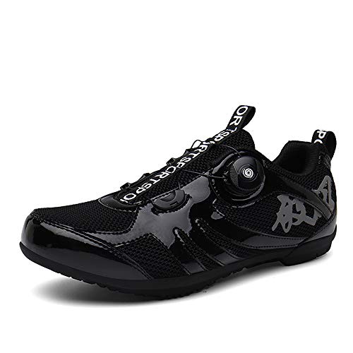 LUOBANIU Lock-Free Cycling Shoes Outdoor Bike Shoes for Indoor Cycling Commuting with Non-Slip Rubber Sole (888 Black 45)