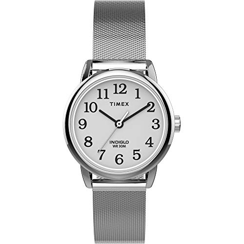 Timex Women's TW2U07900 Easy Reader 25mm Silver-Tone Stainless Steel Mesh Bracelet Watch