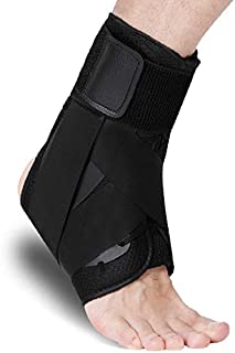 Ankle Brace, Lace Up Ankle Stabilizer with Adjustable Support for Men & Women, Ankle Brace Stabilizer for Sprained Ankle, Ankle Support for Volleyball, Basketball, Injury Recovery! (M)