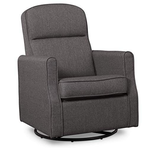 Delta Children Blair Slim Nursery Glider Swivel Rocker Chair, Charcoal